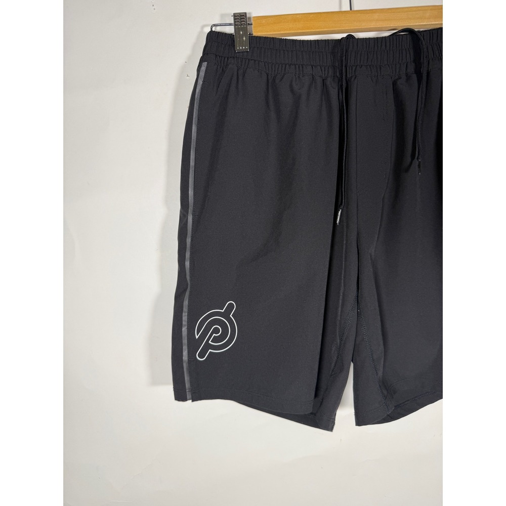 Peloton Mens Athletic Training Shorts Black Lined Size M Zipper Pockets - Picture 2 of 8